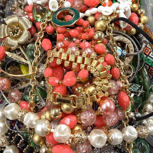 5 LBS Junk Costume Jewelry Lot Broken Tangled Repurpose Repair Pounds Vintage Upcycle ASMR Therapy Unsorted Craft Art DIY Mosaic Grab Bag image 1