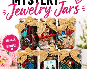 WEARABLE JEWELRY JAR ~ Mystery Surprise Costume Jewelry Lot Vintage to Modern Gift For Her Jars
