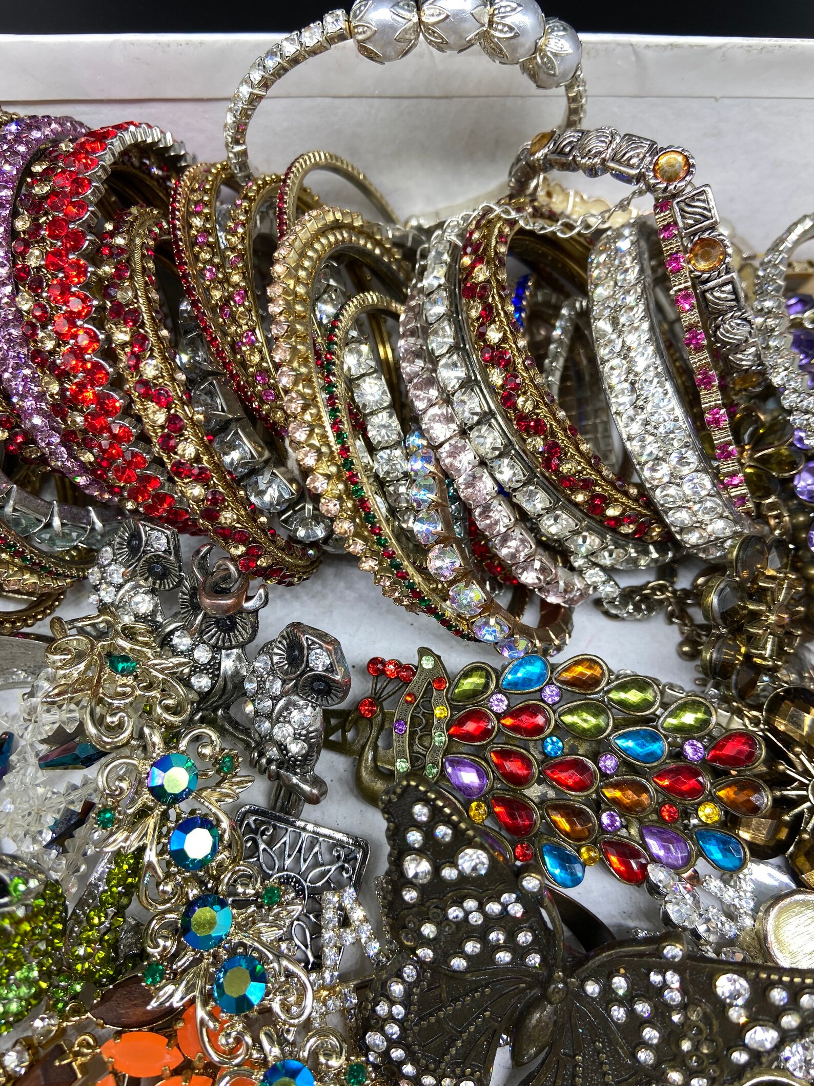 Broken Jewelry Lot Rhinestone Repair Art Craft Rhinestones Etsy