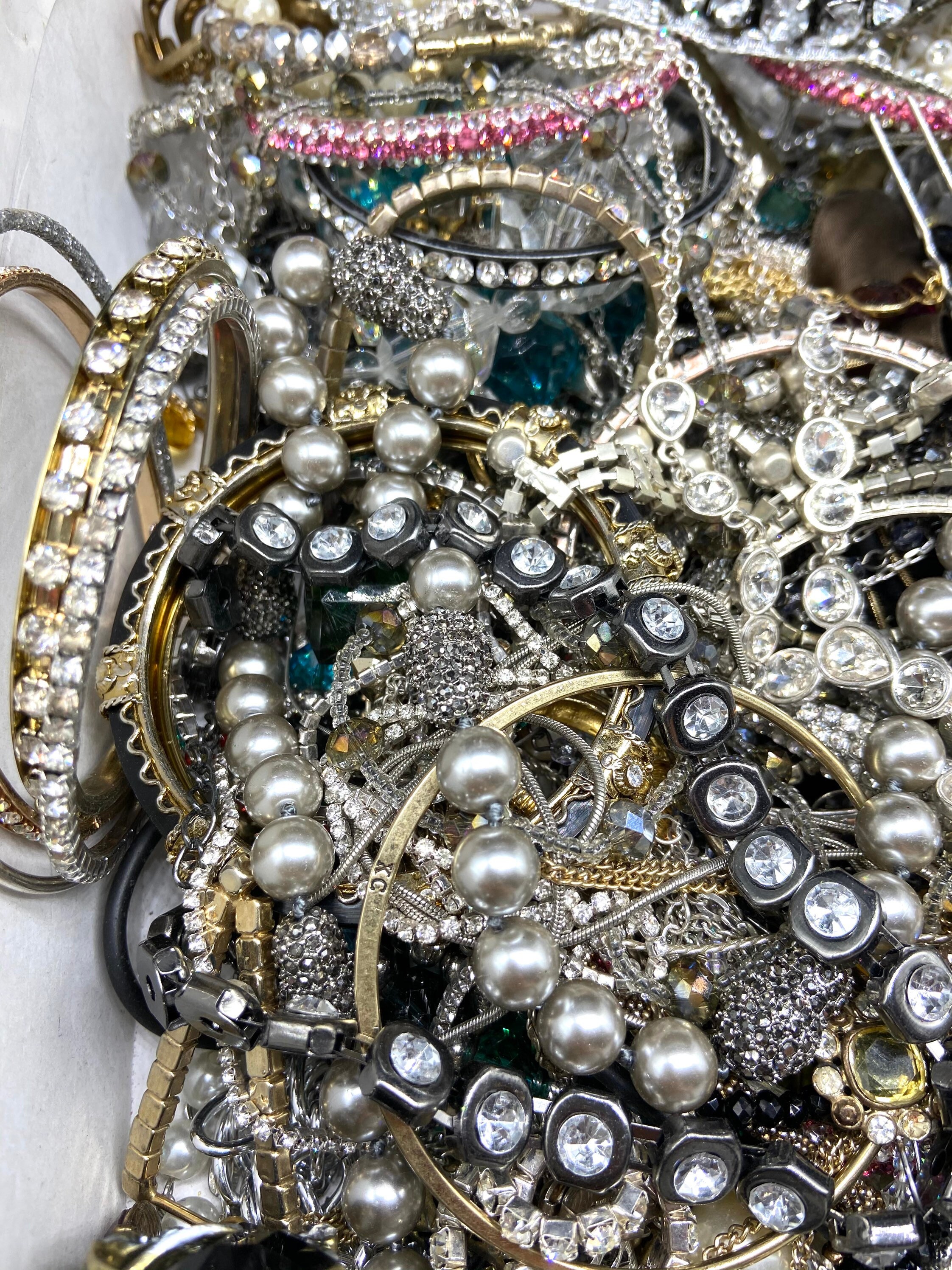 5 LBS Tangled & Broken Jewelry Lot Rhinestone Repair Art Craft Etsy