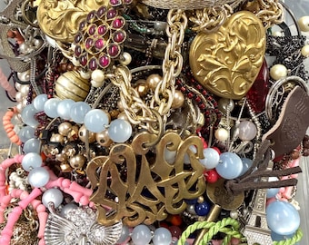 5 Pfund Vintage Schmuck Lot gebrochen verheddert Wiederverwendung Reparatur Pfund Vintage Upcycle ASMR Therapie