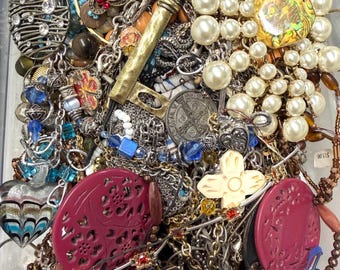 5 LBS Junk Costume Jewelry Lot Broken Tangled Repurpose Repair Pounds Vintage +