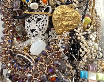 5 Pfund Vintage Schmuck Lot gebrochen verheddert Wiederverwendung Reparatur Pfund Vintage Upcycle ASMR Therapie