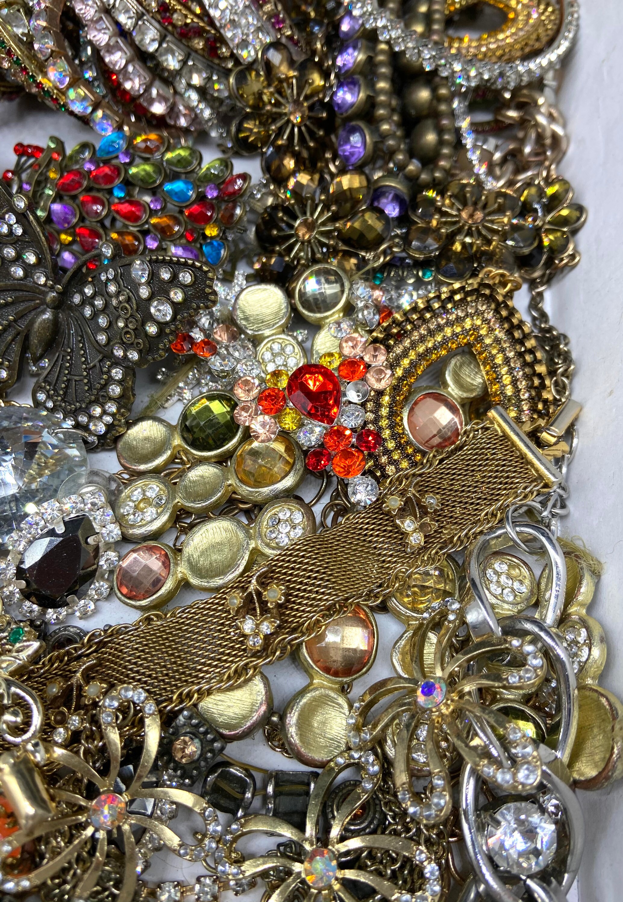 Broken Jewelry Lot Rhinestone Repair Art Craft Rhinestones Etsy