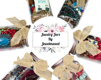 WEARABLE JEWELRY JAR ~ Curated By Jewelmazed ~ Mystery Surprise Costume Jewelry Lot Vintage Mod Gift For Her Jars