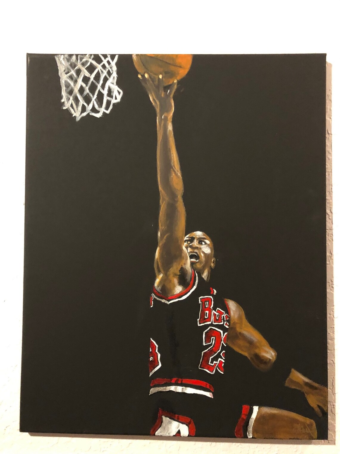 Michael Jordan Handpainted Canvas Art Etsy