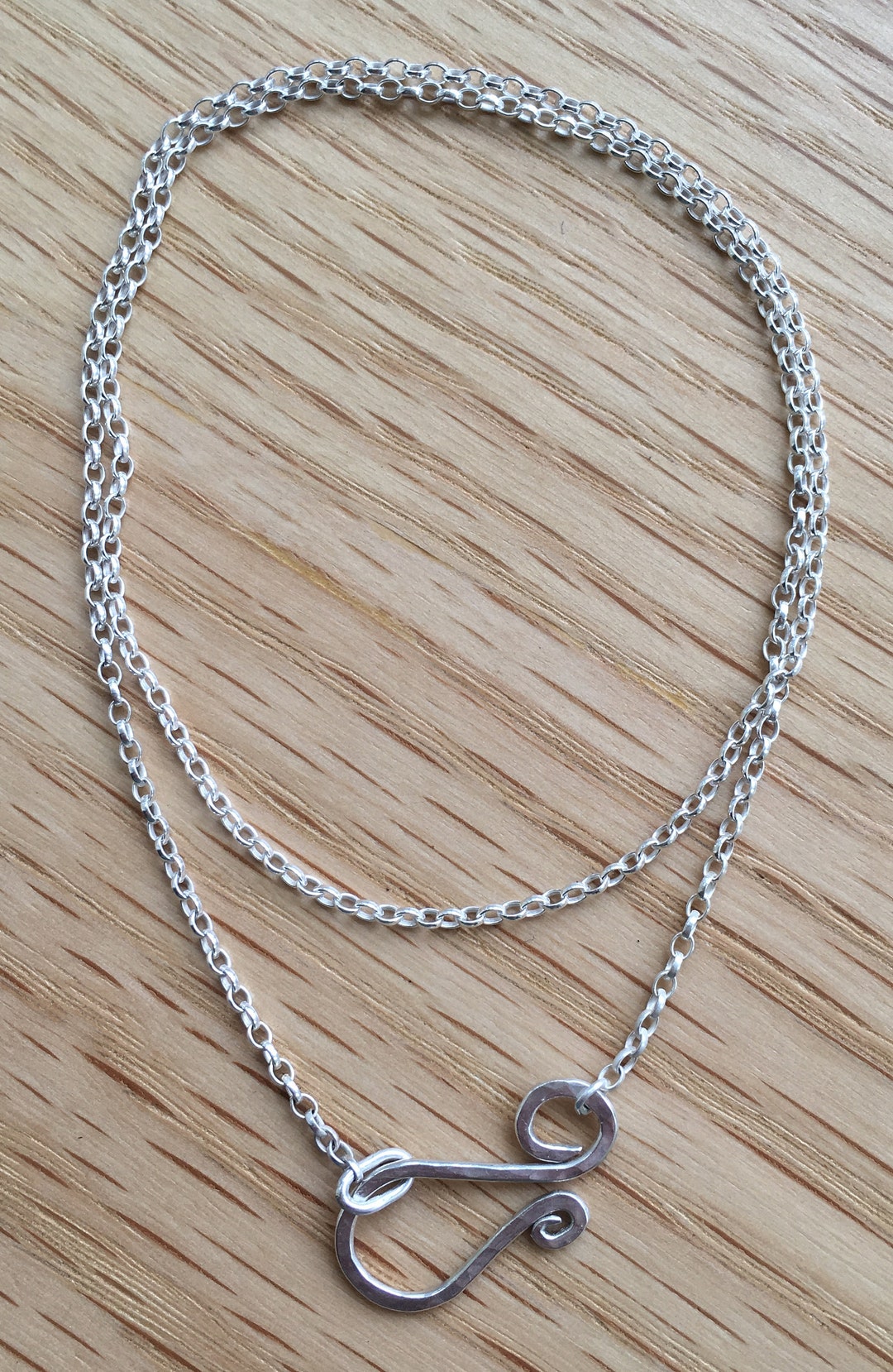 Silver Belcher Chain fine With Hand-made Silver Clasp - Etsy