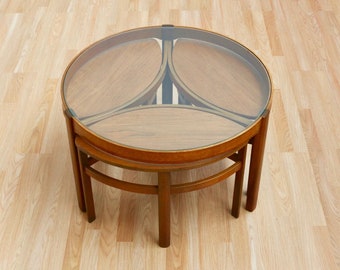 Mid Century Nathan Trinity Vintage Retro Teak Side Table Comic Design M3822