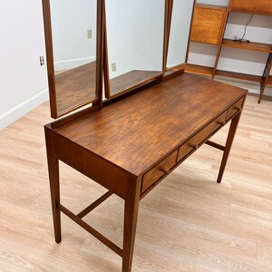 Mid Century Triple Mirror Vanity by Loughborough Furniture image 4