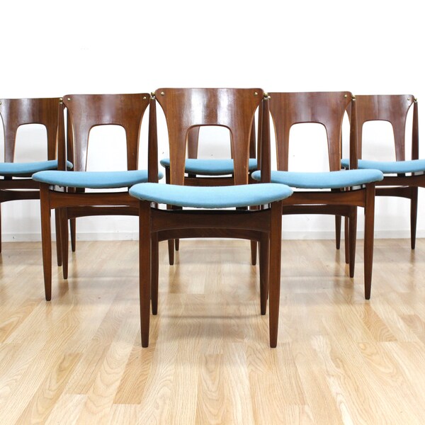 Set of Six Mid Century Dining Chairs by Elliots of Newbury - ON HOLD For Mikala Barber