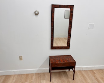 Mid Century Mirror/End table set Danish