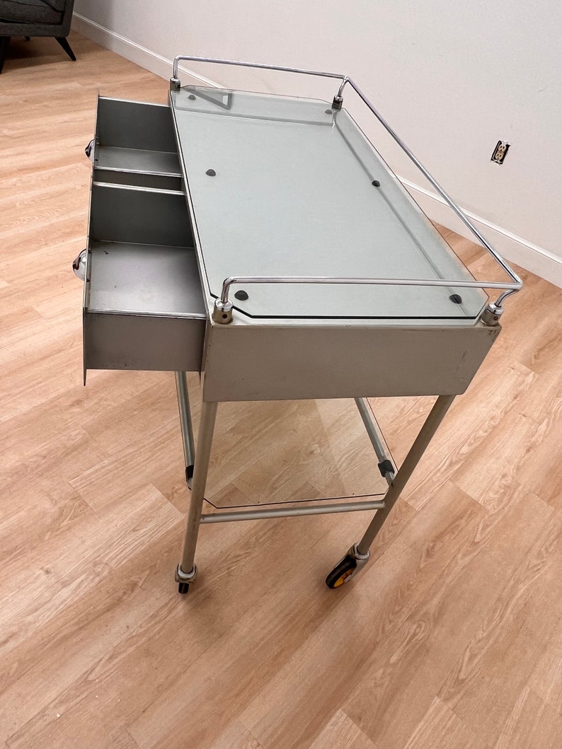Mid Century industrial Medical Trolley 1950s image 9