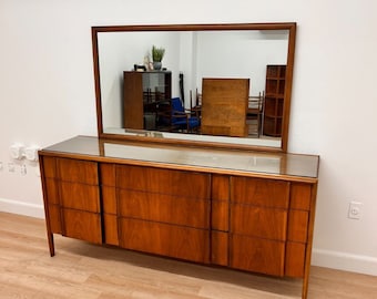 Mid Century Credenza/Mirror by Barney Flagg for Drexel