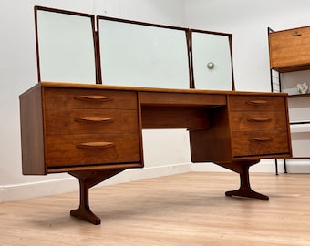 Mid Century Triple Mirror Vanity by Austinsuite Furniture