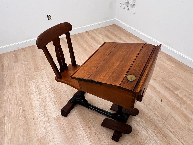 Mid Century School desk 1950s image 4