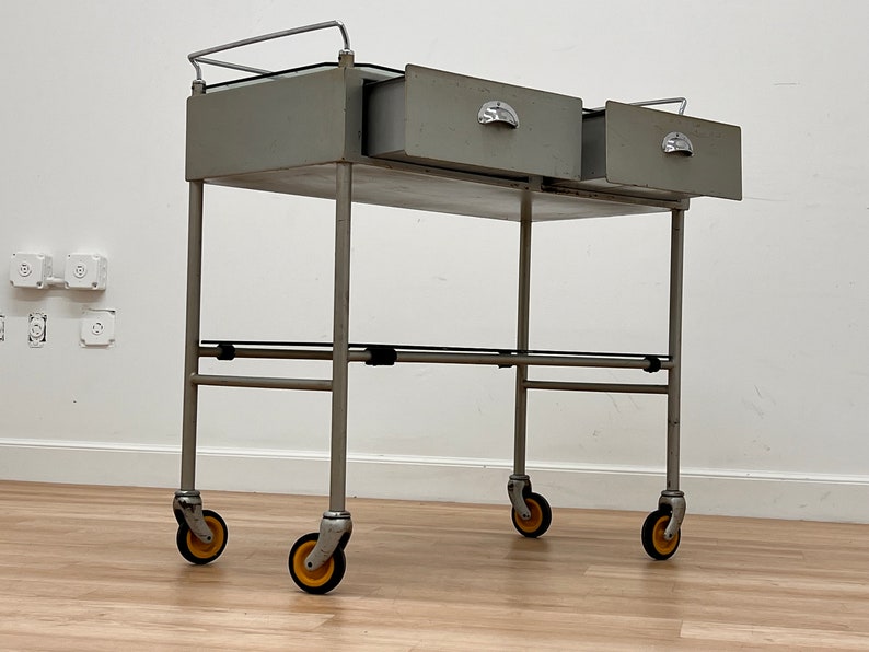 Mid Century industrial Medical Trolley 1950s image 2