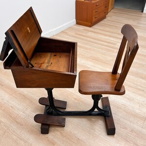 Mid Century School desk 1950s image 3