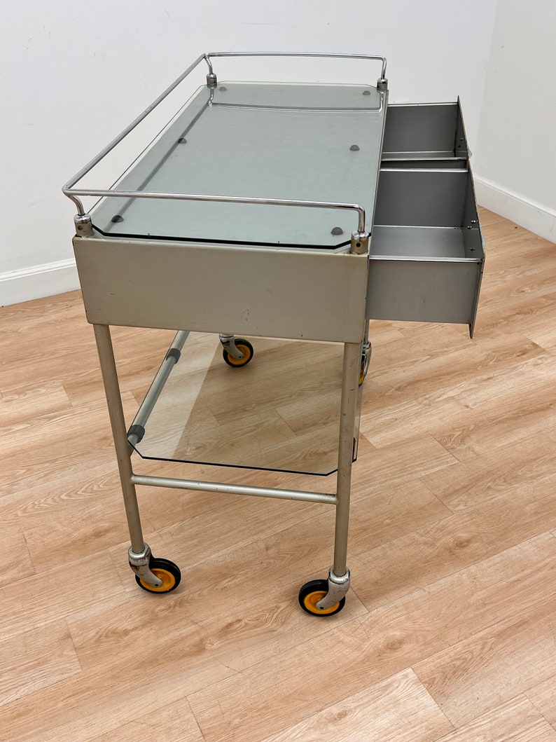 Mid Century industrial Medical Trolley 1950s image 6