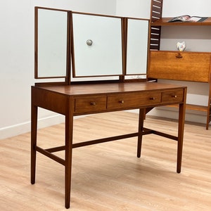 Mid Century Triple Mirror Vanity by Loughborough Furniture image 1
