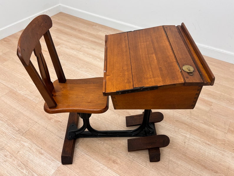 Mid Century School desk 1950s image 1