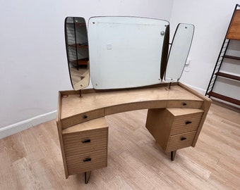 Mid Century Triple Mirror Vanity by Harris Lebus