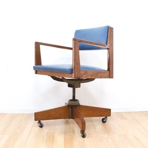 Mid Century Desk Chair Swivel Arm Chair by Hillcrest of London