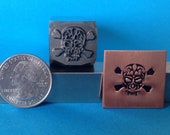 Tribal Skull and Crossbones Metal Hand Stamp for Blacksmiths, Jewelry and Metal Artists
