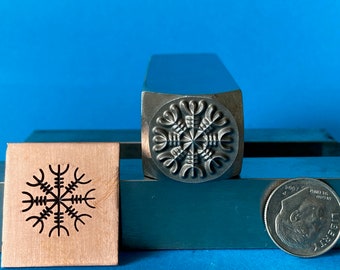 Small Helm of Awe Metal Hand Stamp for Jewelry and Metal Artists