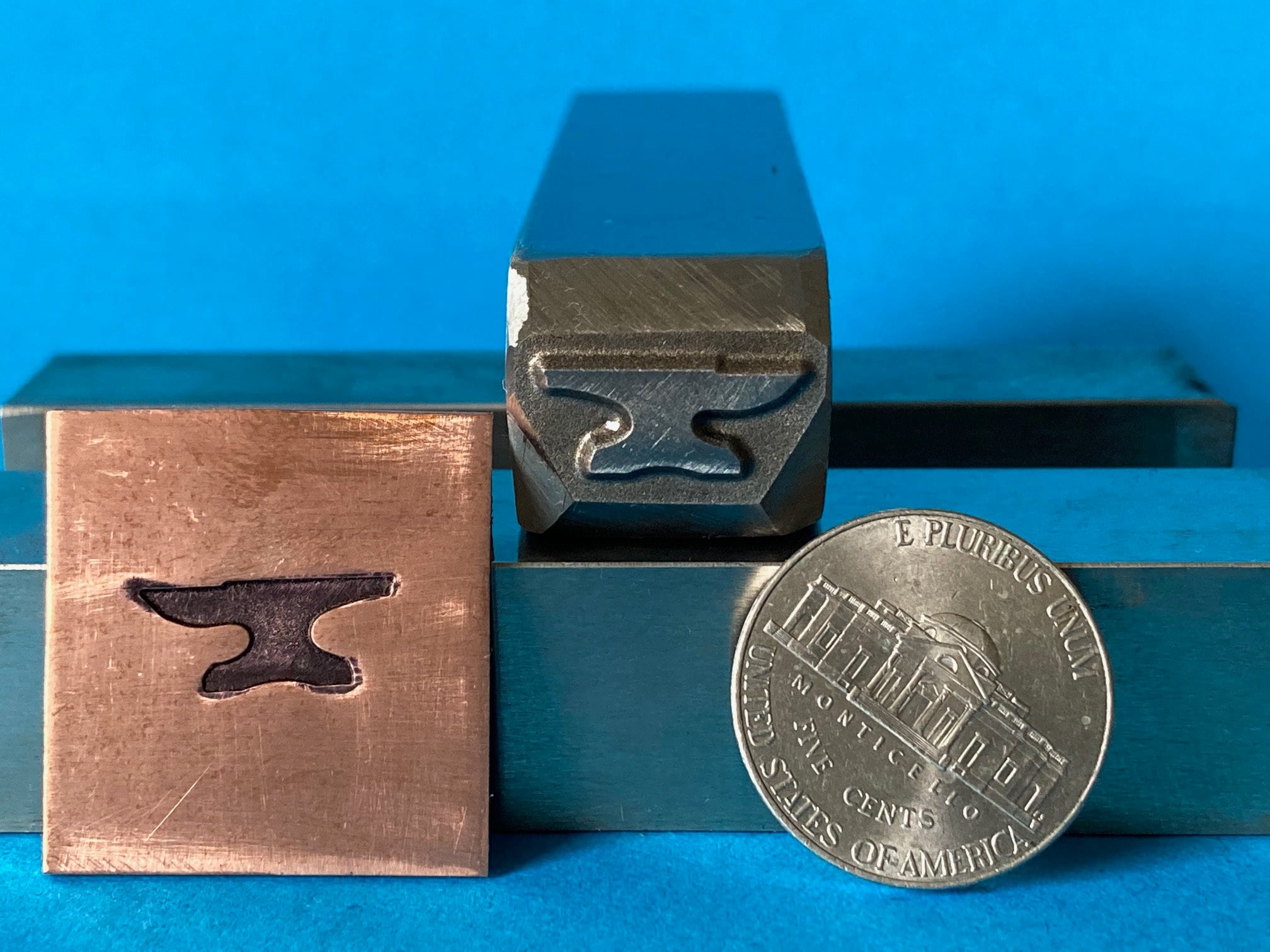 USA HAND MADE Anvil Style 3 Metal Hand Stamp for Blacksmiths and Metal Artists