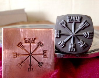 USA HAND MADE Vegvisir  Metal Hand Stamp for Blacksmith and Metal Artists