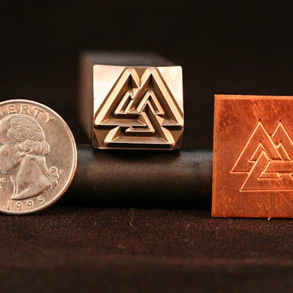 Outlined Valknut Hand Stamp for Blacksmith, Artist,Leather, Jewelry