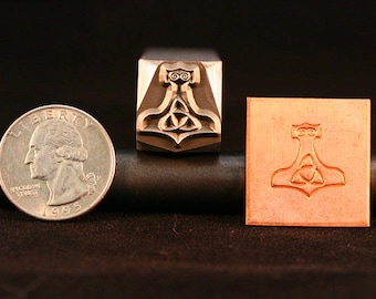 USA HAND MADE Thor&#39;s Hammer Metal Hand Stamp for Blacksmith and Metal Artists