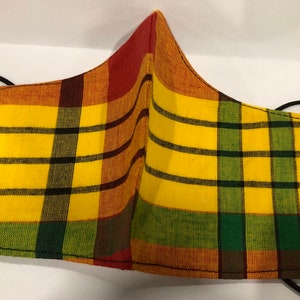 Yellow Caribbean Madras Face Mask