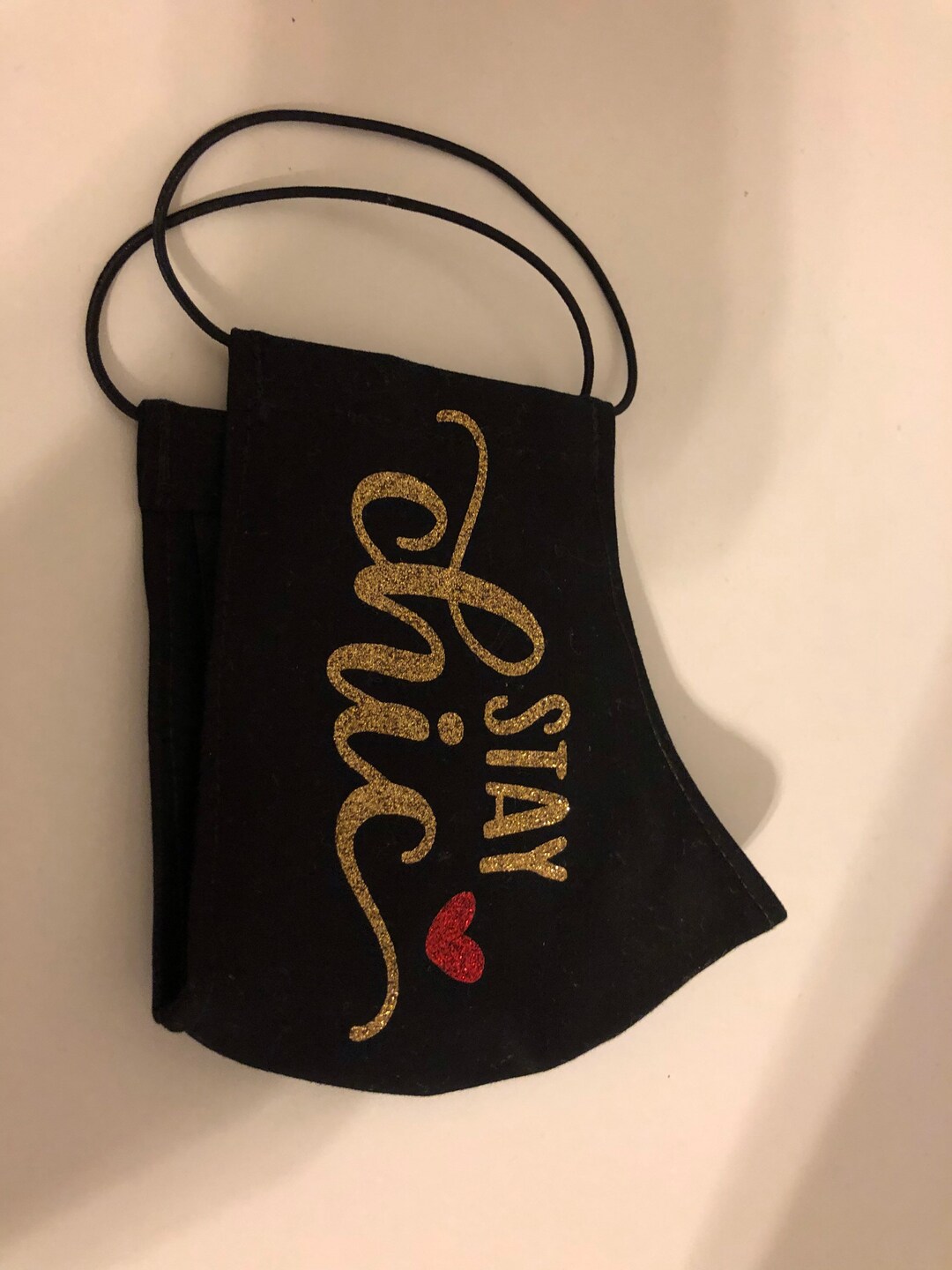 Black Glitter Mask Etsy