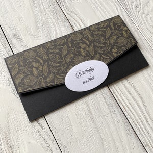 Black money envelope for gift, Birthday money gift, Wedding money gift