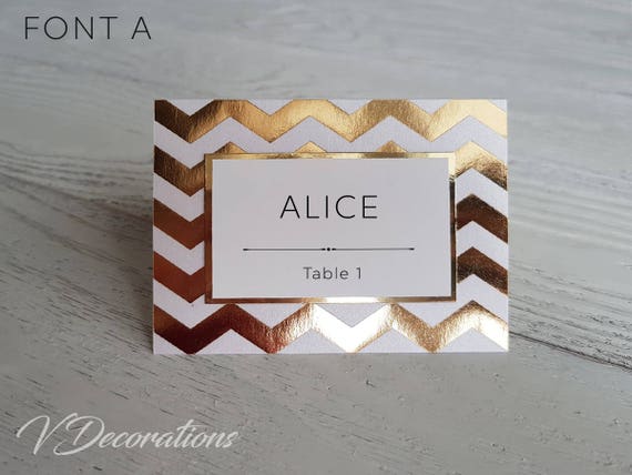 gold table place cards