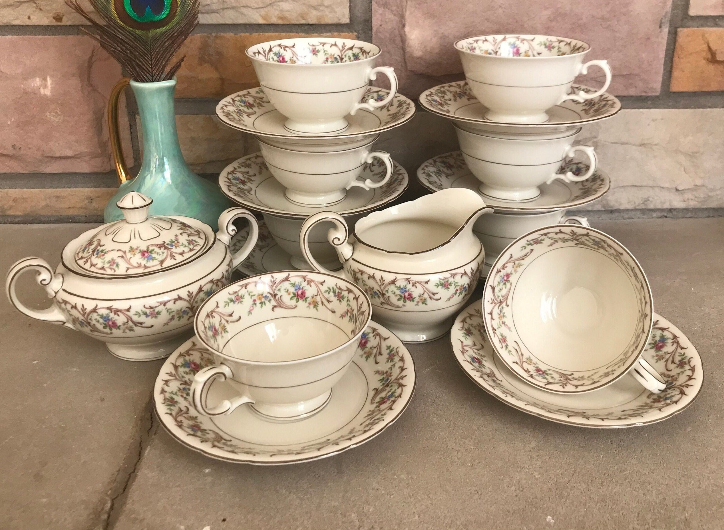 6 Tk Thun Demitasse Cups in Natalie II, Vintage Bohemia Czechoslovakia Demi  Cups in White Porcelain Replacement China 