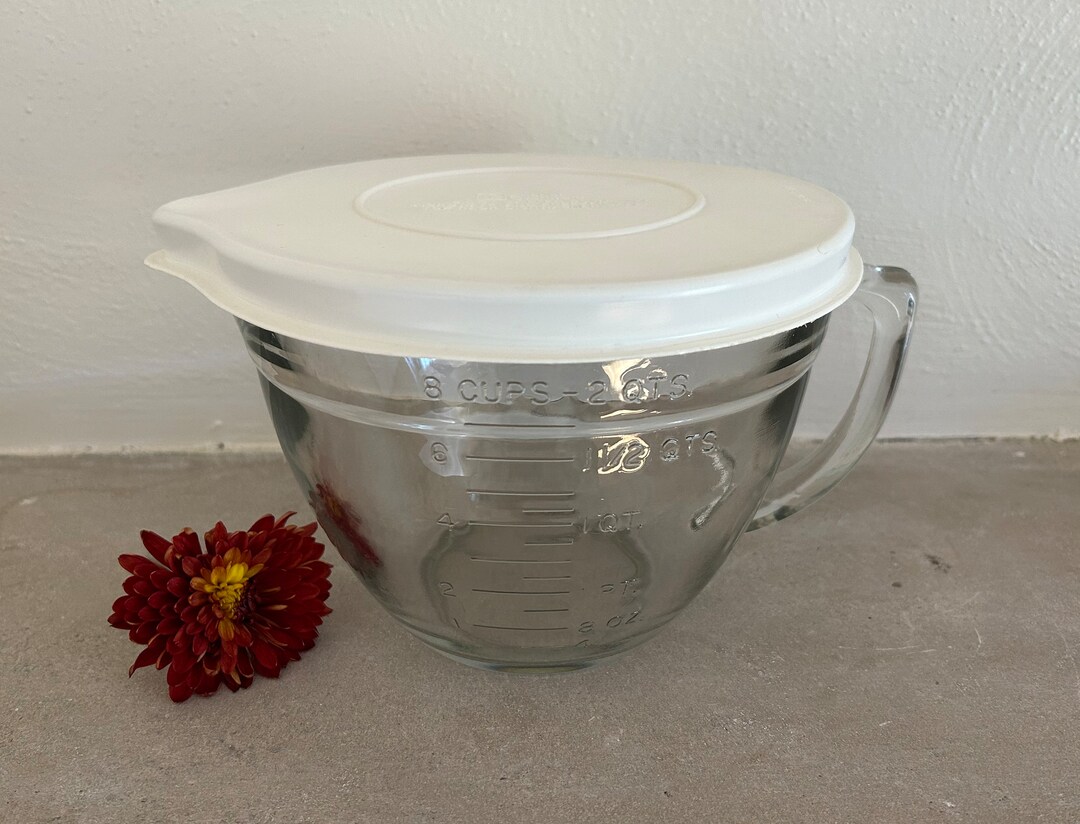 Trifle Bowl 2-Quart Glass Mixing Bowl Wavy Design Serving Bowl