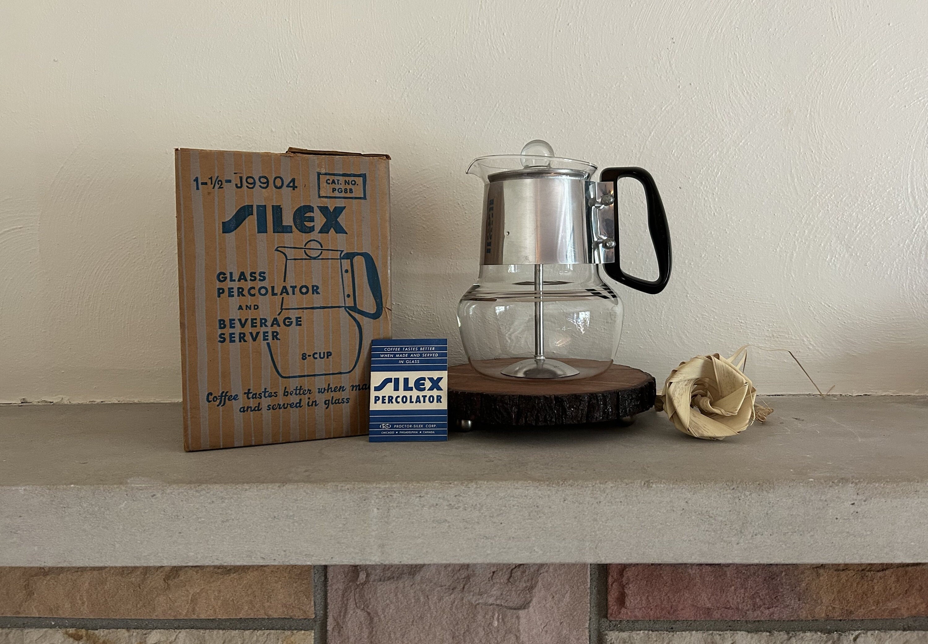 Vintage Silex PYREX Vacuum Double Bubble Glass Coffee Percolator Set -   Log Cabin Decor