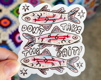 fish sticker, bait sticker, fish sticker, sticker gift, sticker for men, sticker for women, laptop sticker, fish laptop sticker, fish art