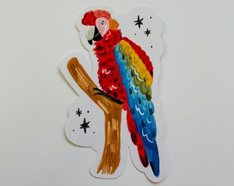 Papagei Aufkleber, Papagei Illustration Aufkleber, illustrierter Papagei Aufkleber, Papagei, Vogel Aufkleber, Papagei Aufkleber, niedlicher Papagei Aufkleber,