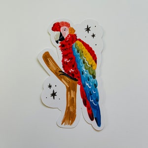 Papagei Aufkleber, Papagei Illustration Aufkleber, illustrierter Papagei Aufkleber, Papagei, Vogel Aufkleber, Papagei Aufkleber, niedlicher Papagei Aufkleber,