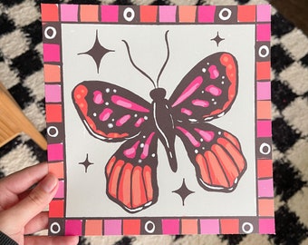 butterfly art print, butterfly art print 8x8, butterfly home decor, art print, art print for girls, butterfly art, wall art, butterfly art