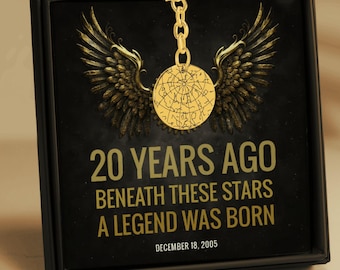 20th Birthday Present Son, Custom Star Map Constellation Jewelry, Celestial Gift Him, Personalized Engraved Keyring