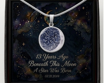 13th Birthday Star Map Necklace