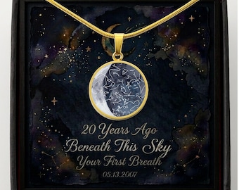 20th Birthday Star Map Necklace