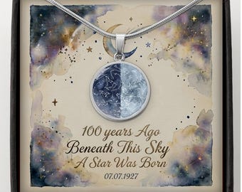 100th Birthday Star Map Necklace