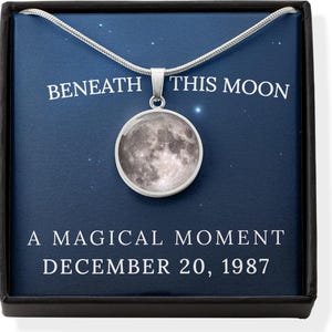 Custom Moon Phase Necklace: Personalized Birthday Gift