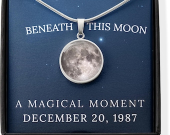 Custom Moon Phase Necklace: Personalized Birthday Gift