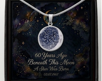 60th Birthday Star Map Necklace